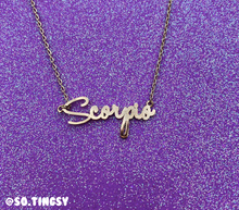 Load image into Gallery viewer, Handwritten Zodiac Necklace